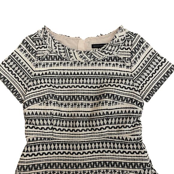 Banana Republic 8 Fit & Flare Dress | Aztec Knit, Black Ivory, NWOT Fall Capsule - Picture 3 of 7
